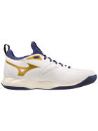 Mizuno Wave Dimension white/blue ribbon/gold