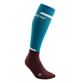 CEP The Run Compression Socks tall petrol/dark red Men