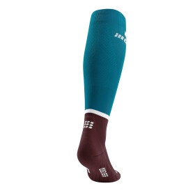 CEP The Run Compression Socks tall petrol/dark red Men