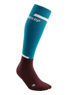 CEP The Run Compression Socks tall petrol/dark red Men