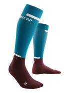 CEP The Run Compression Socks tall petrol/dark red Men