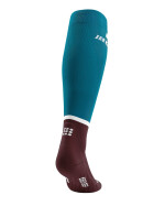 CEP The Run Compression Socks tall petrol/dark red Men