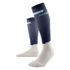 CEP The Run Compression Socks tall blue/off white Men