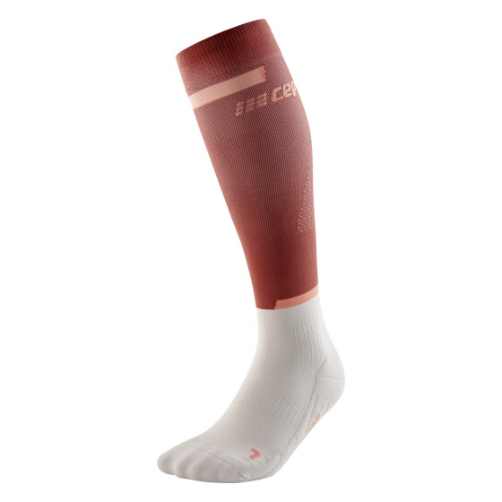 CEP The Run Compression Socks tall red/off white Women