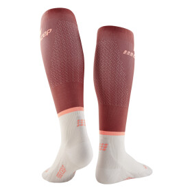 CEP The Run Compression Socks tall red/off white Women