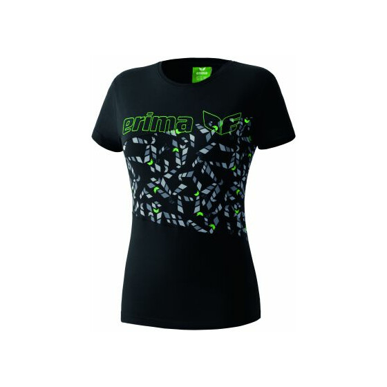 Erima Stylo-Mylo T-Shirt Damen / schwarz-anthrazit-green